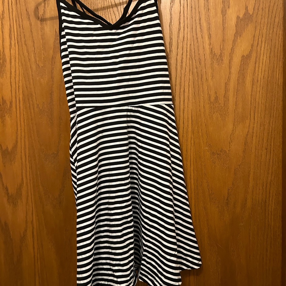 PINK Victoria's Secret Gray and White Striped Top